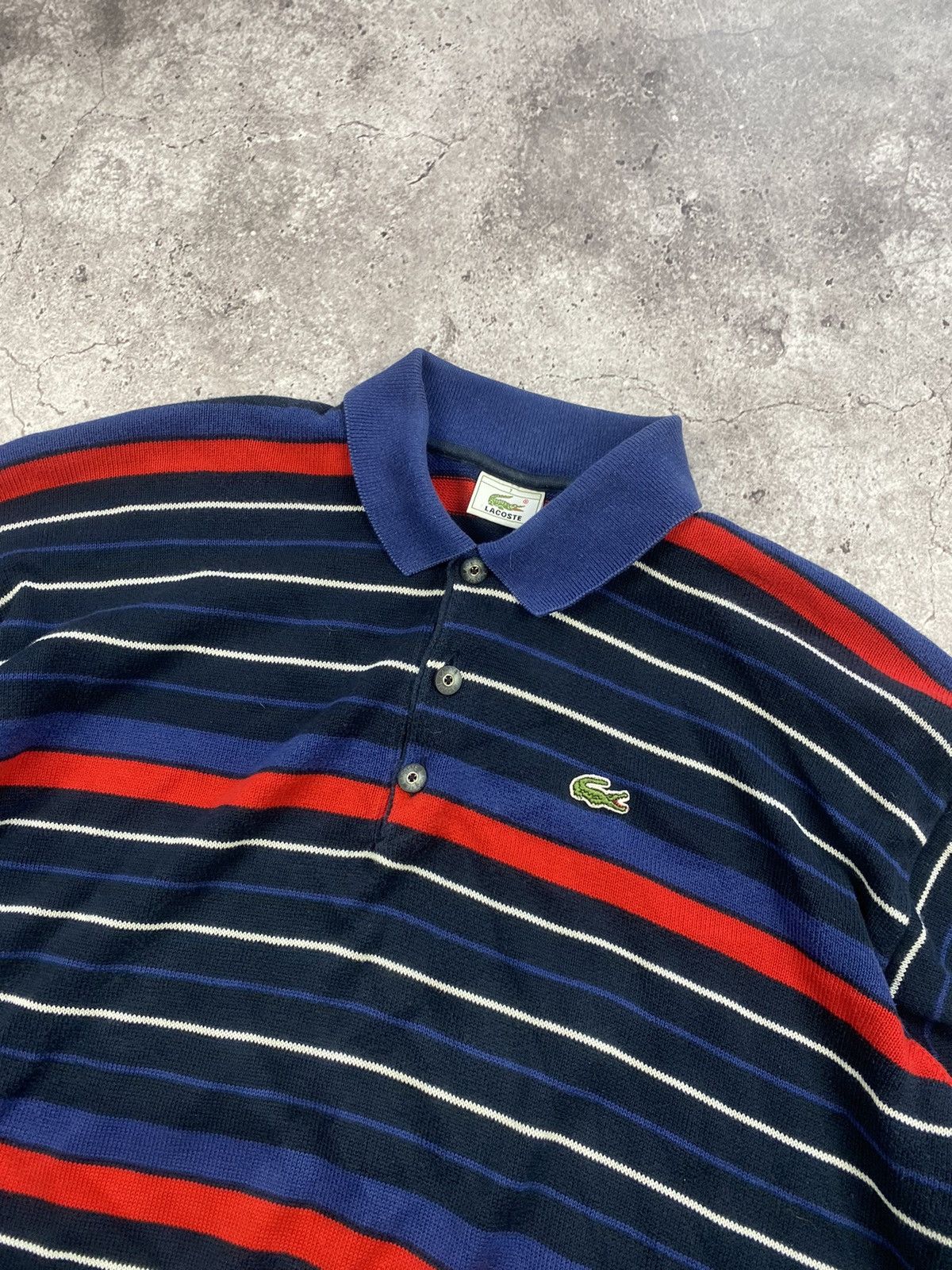 Japanese Brand × Lacoste × Vintage Vintage Lacoste Striped Shirt Long Sleeve Polo 90s Japan Size US XXL / EU 58 / 5 - 2 Thumbnail