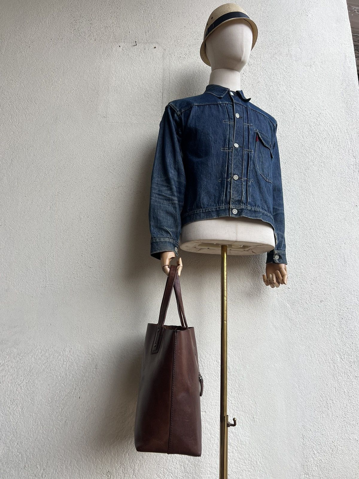 Japanese Brand × Leather Vintage DAKOTA Japan Patina Solid Leather Tote Bag Size ONE SIZE - 5 Thumbnail