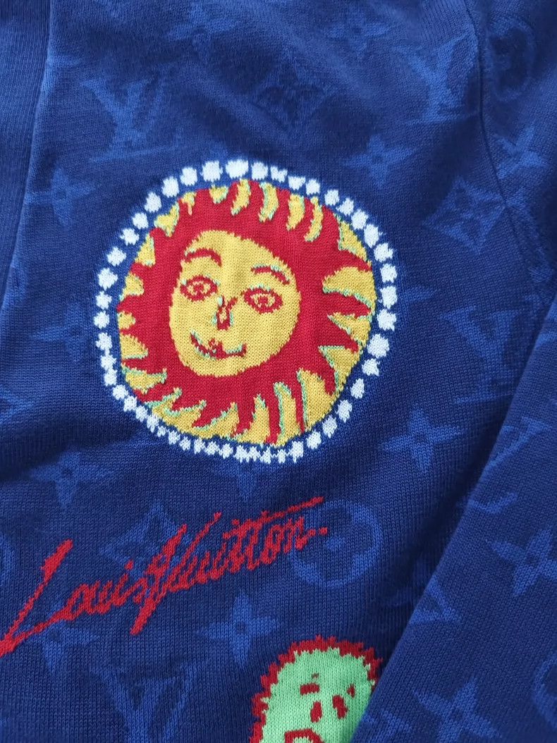 Louis Vuitton Louis Vuitton Yayoi Kusama Co-branded Blue Knitted Cardiga Size US M / EU 48-50 / 2 - 4 Thumbnail