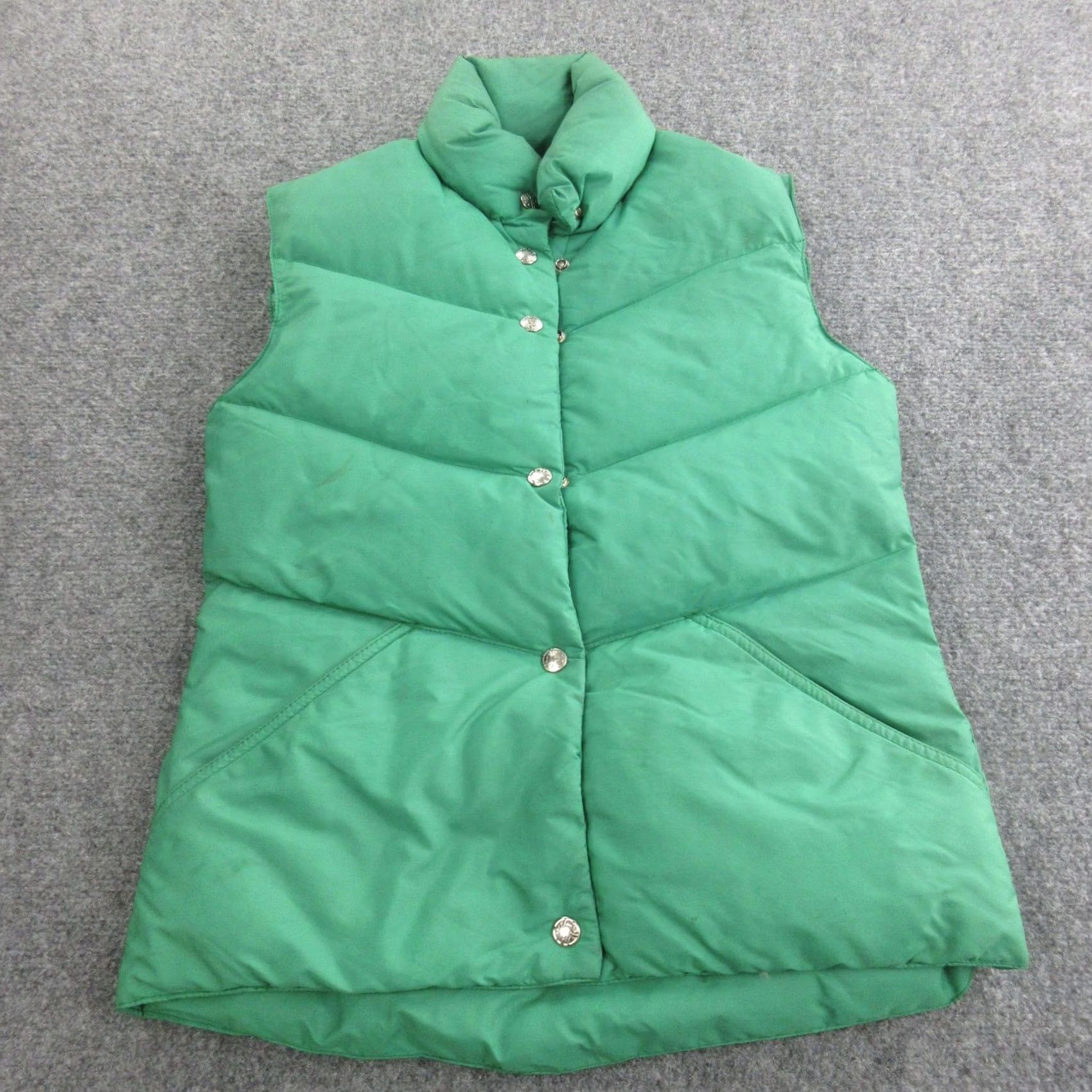 Vintage VINTAGE REI Co-op Puffer Vest Womens Small Green Goose Down Snap High Neck 70s Size S / US 4 / IT 40 - 2 Thumbnail