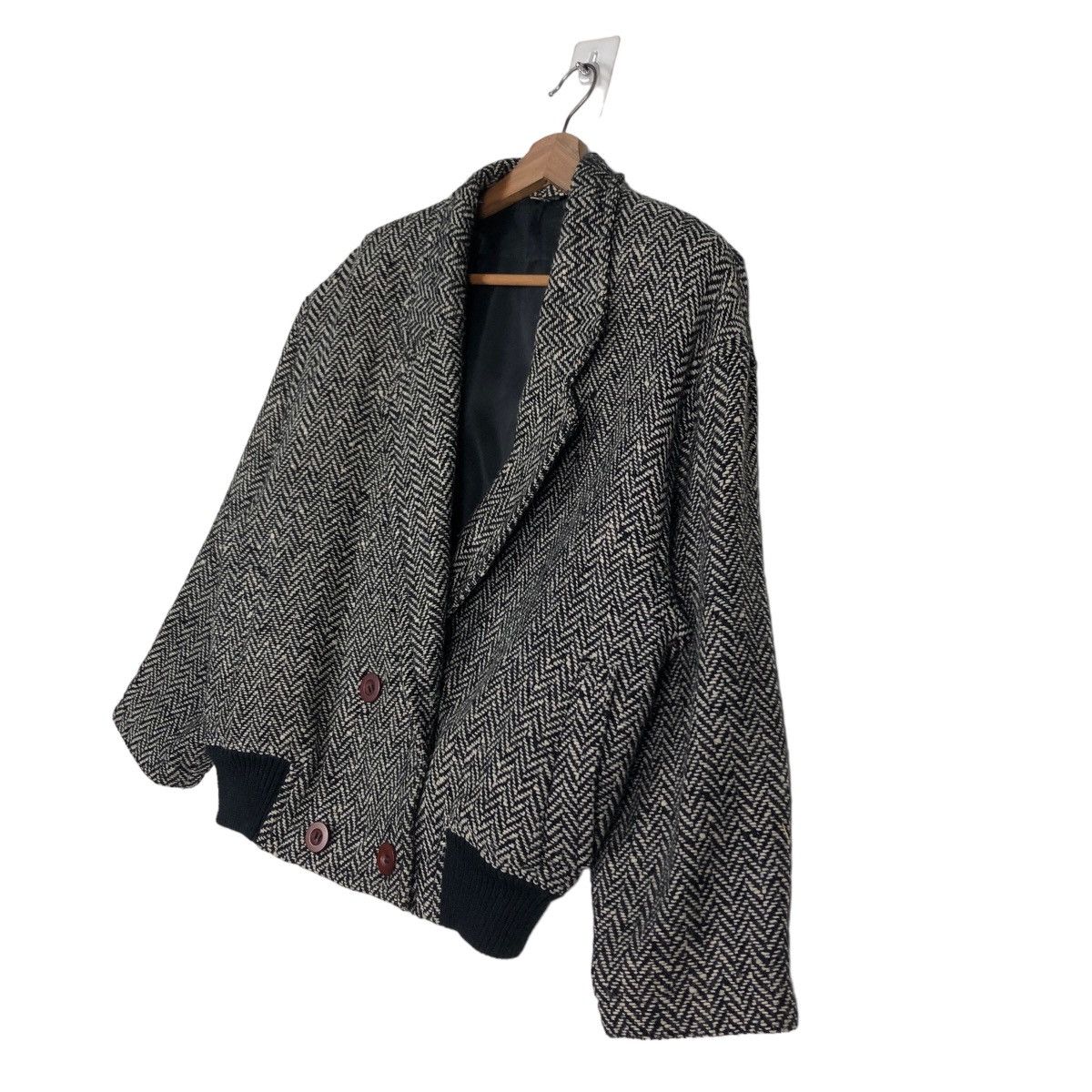 Issey Miyake 🔥Vintge Wool Bomber Jacket Herringbone Reor Japan Made Size US M / EU 48-50 / 2 - 2 Thumbnail