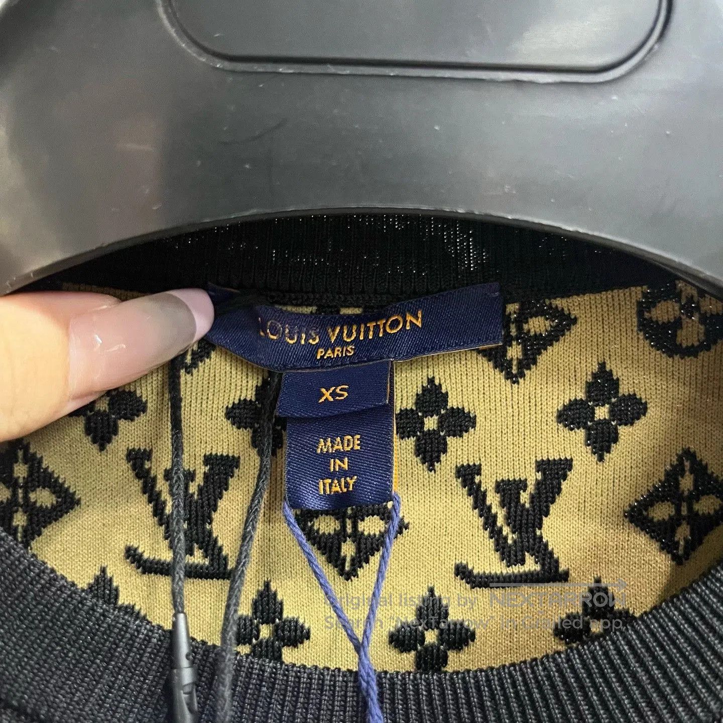 Louis Vuitton Louis Vuitton Black Knit Jacquard Short Sleeve T. Size XS / US 0-2 / IT 36-38 - 3 Thumbnail