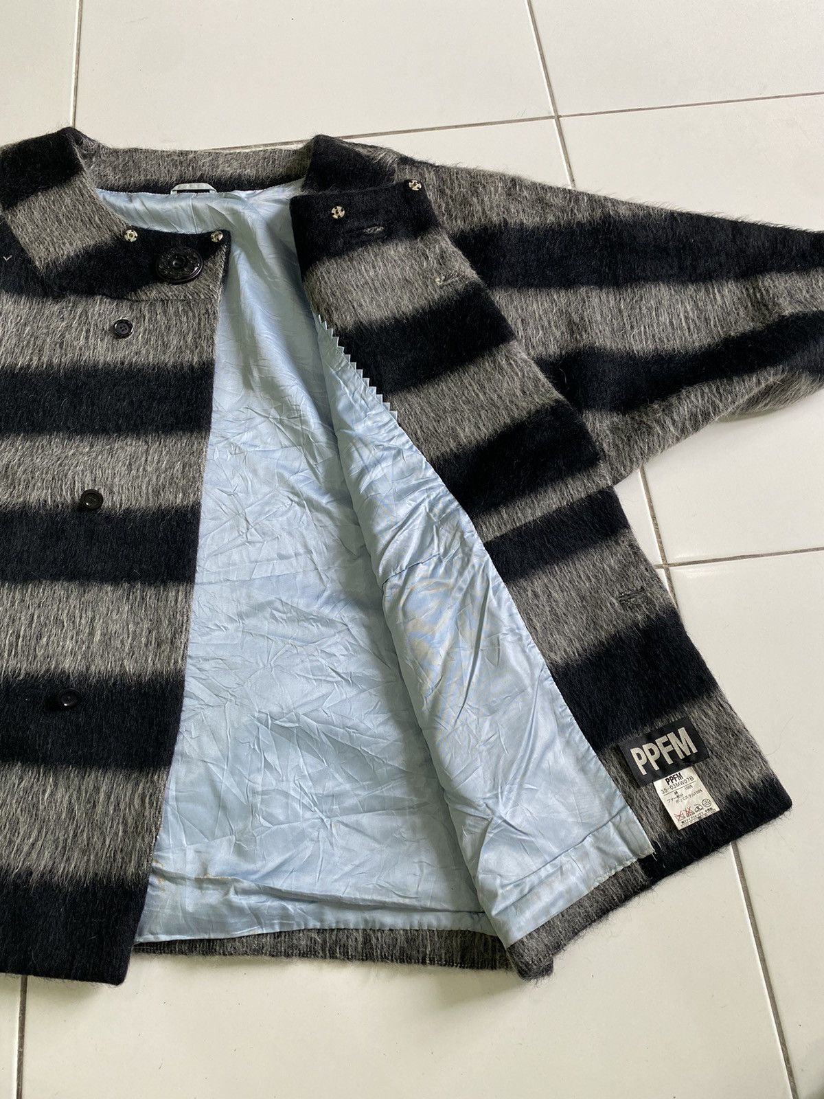 Japanese Brand PPFM FUR FAUX CARDIGAN BLACK JACKET Size L / US 10 / IT 46 - 6 Thumbnail