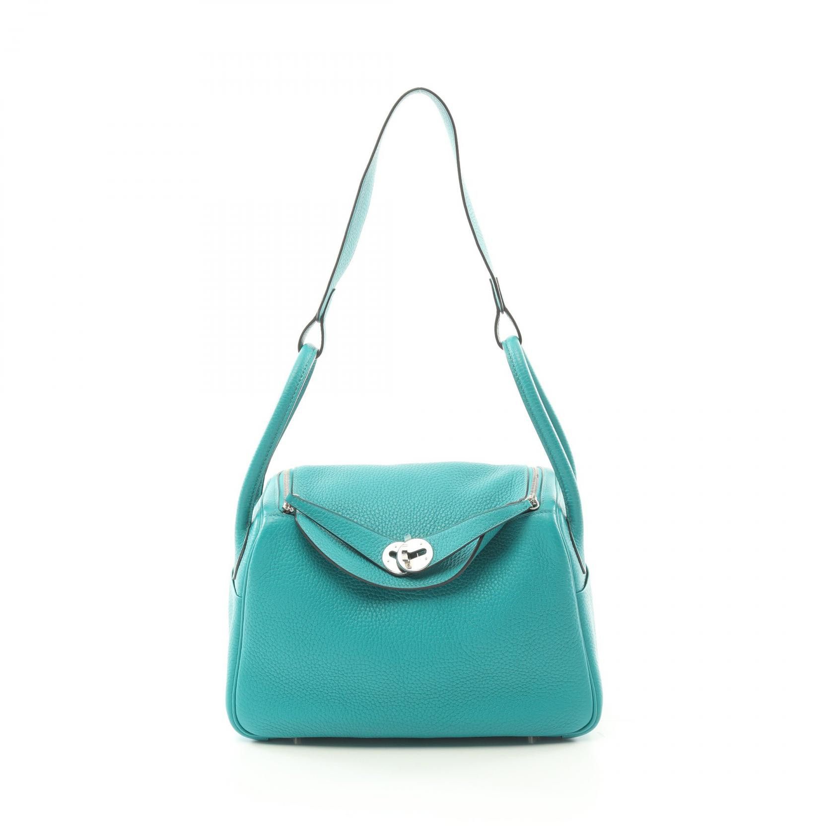 Hermes Hermes Lindy 26 Taurillon Clemence Shoulder Bag Leather Shoulder Bag Stamp A (2017) in Green, Women's