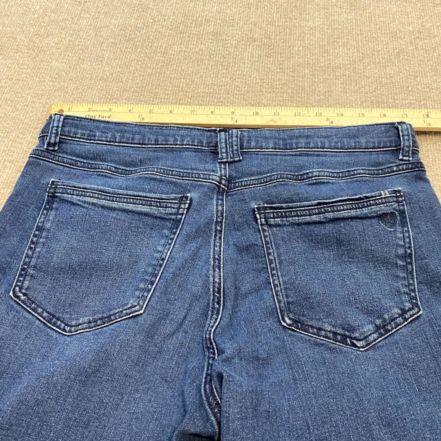 Vintage KÜHL Straight Jeans Womens 12 Blue Med Wash High Rise Regular Stretch Denim - Pre-Owned Vintage Size 34" / US 12 / IT 48 - 5 Thumbnail
