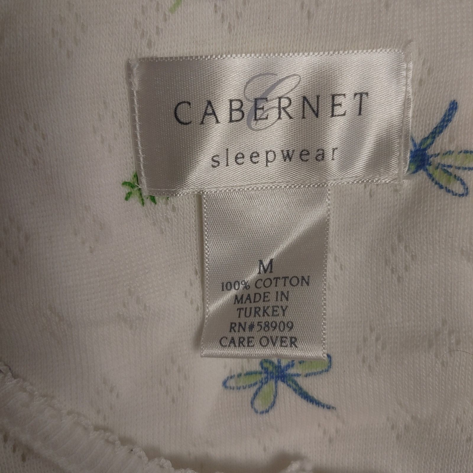 Other Cabernet Women's M White Short Sleeve 3/4 Bttn Nightgown Size ONE SIZE - 3 Thumbnail