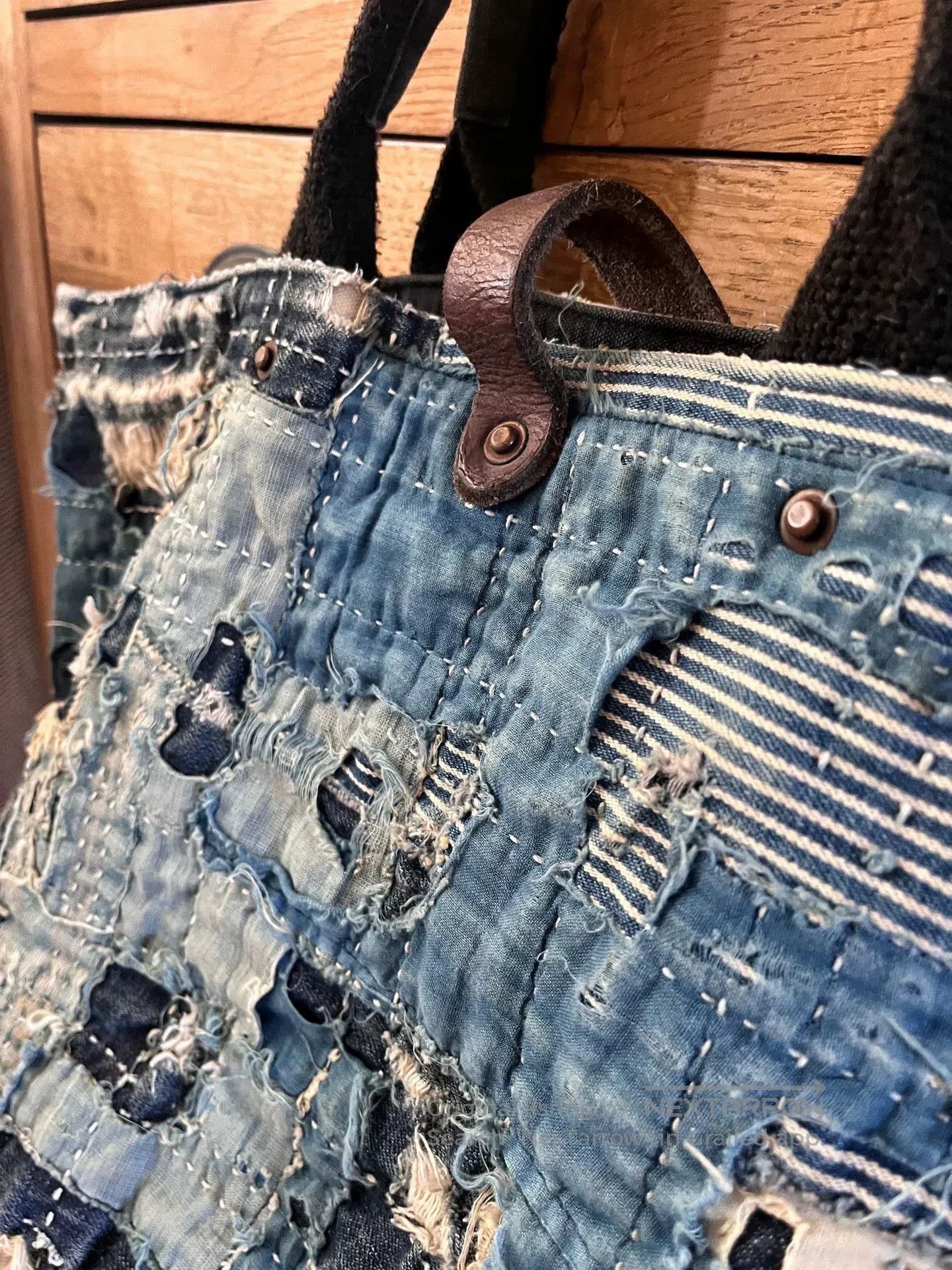 Kapital Kountry Handmade Blue Dyed Tote Bag. Size ONE SIZE - 5 Thumbnail