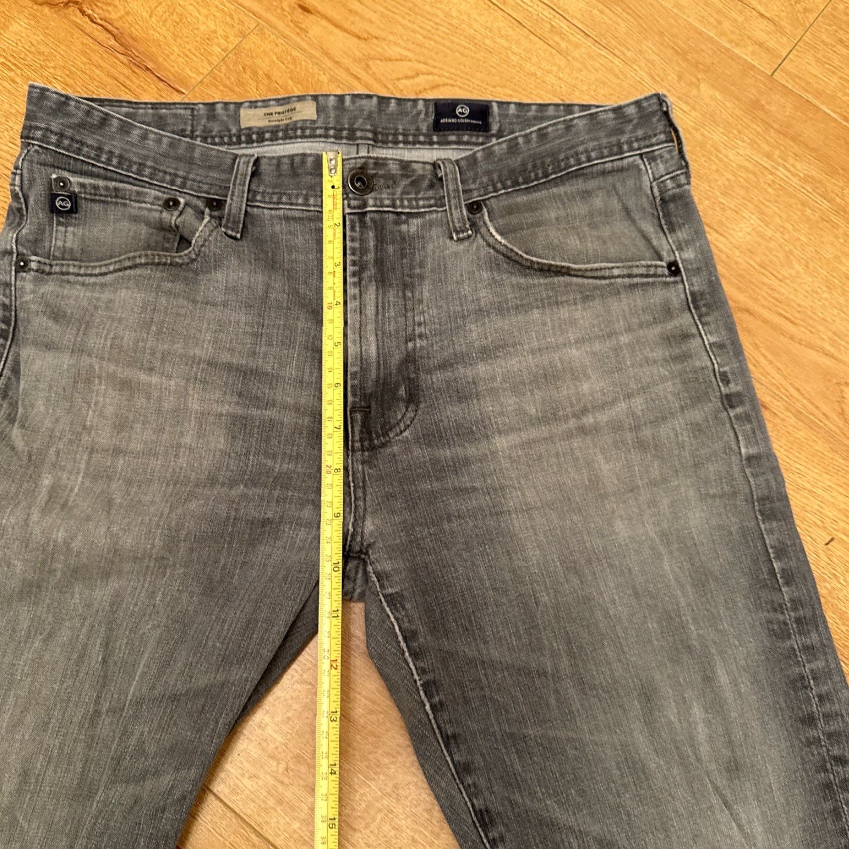 Denime Adriano Goldschmied Jeans 32x34 Adult Grey Denim The Protege Straight Leg Jeans Men Regular 32x34 Grey Denim Pockets Vintage No Size US 32 / EU 48 - 3 Thumbnail