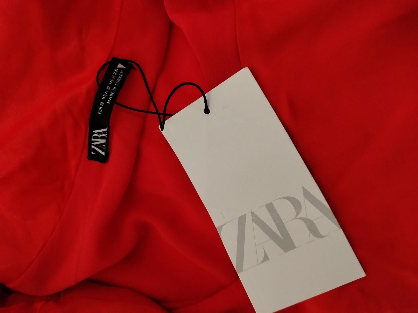Zara Zara Red Satin Slip Dress UK8 NWT Cowl Neck Mini Dress Size S / US 4 / IT 40 - 5 Thumbnail
