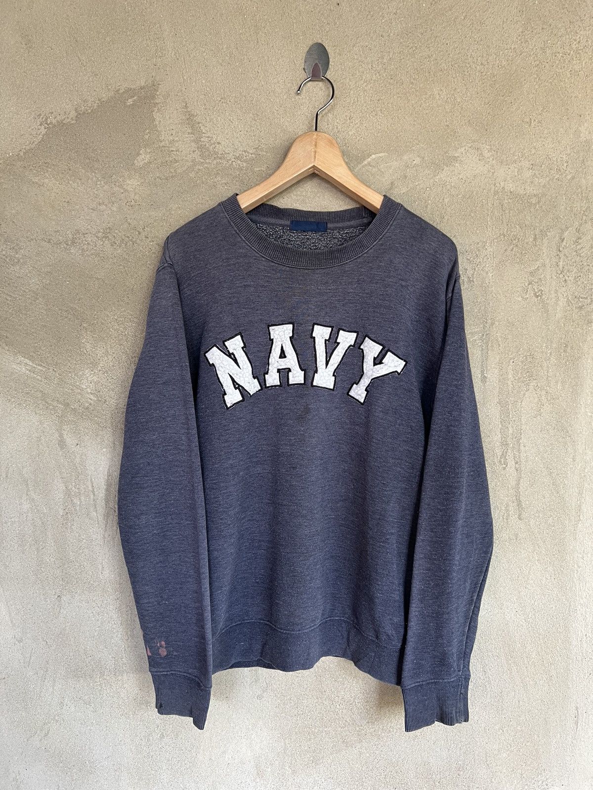 Vintage Vintage Navy Spell Out Sweatshirt Size US S / EU 44-46 / 1 - 2 Thumbnail