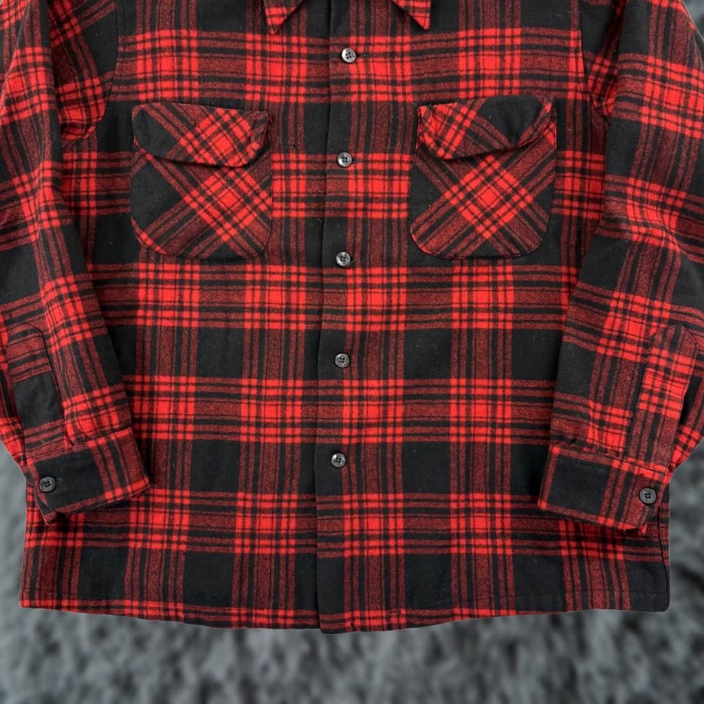 Pendleton VINTAGE Pendleton Shirt Womens Large Red Plaid 90s Wool Loop Collar Button Up Size L / US 10 / IT 46 - 1 Thumbnail