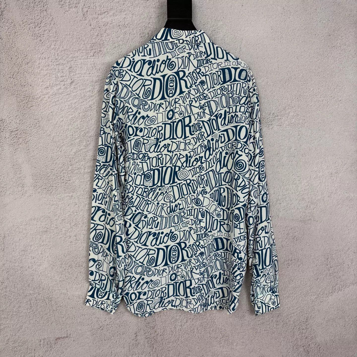 Dior DIOR x Stussy Letter Logo Printed LS Shirt Men's Blue 40 Size US M / EU 48-50 / 2 - 2 Thumbnail