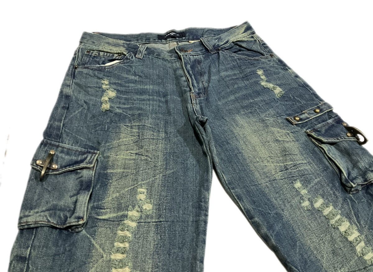If Six Was Nine × In The Attic × Le Grande Bleu (L.G.B.) 🔥Sick Y2K In The Attic Homme Flared Denim Cargo Rivet Size US 30 / EU 46 - 1 Thumbnail