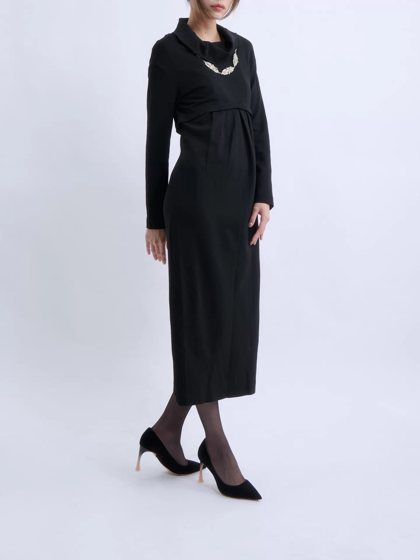 Romeo Gigli Romeo Gigli 90s Black Halter Neck Draped Dress Size XL / US 12-14 / IT 48-50 - 5 Thumbnail