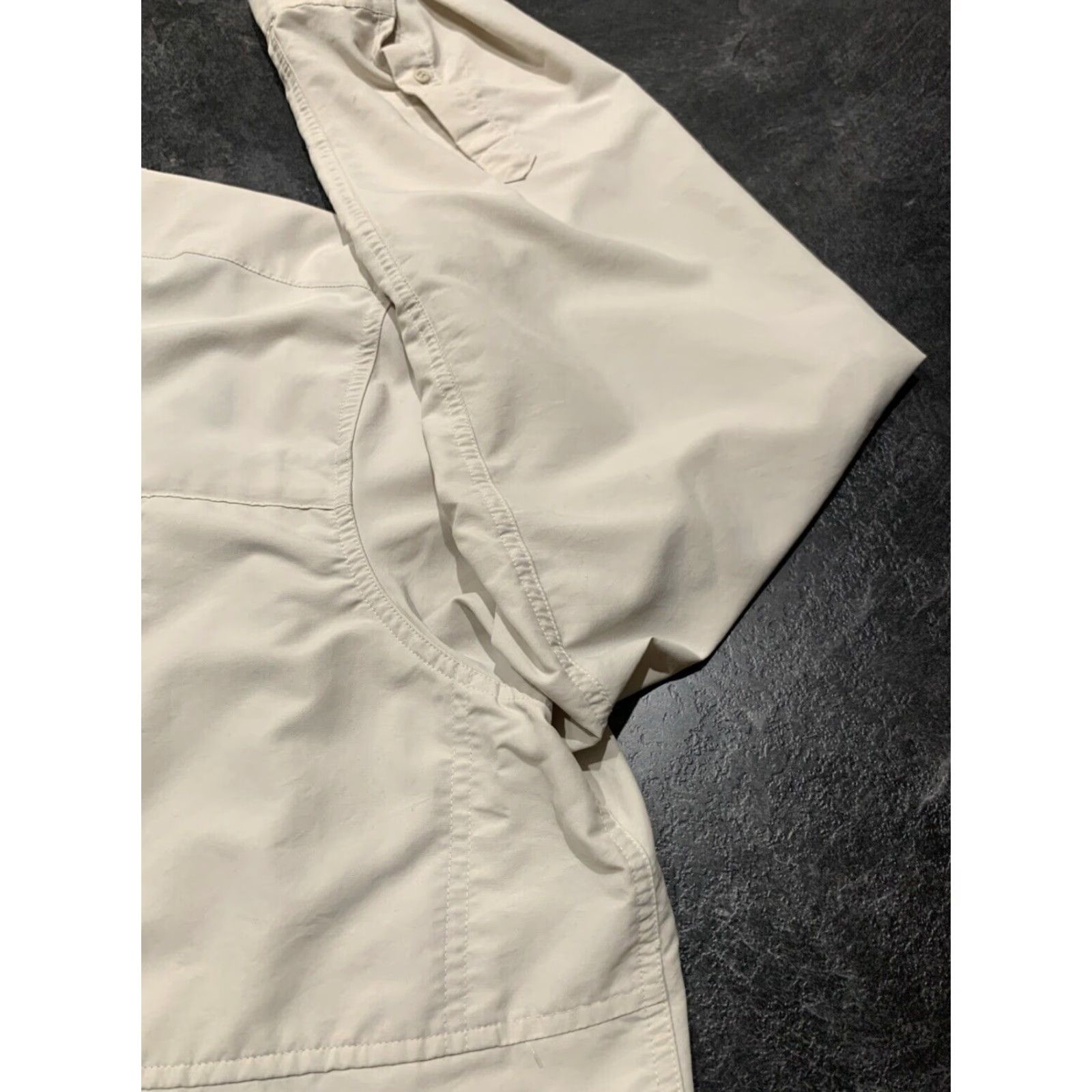Vintage LL BEAN Button Up Shirt Mens XL Beige Long Sleeve Outdoor Button Down Collar Nylon Poly Blend Size US XL / EU 56 / 4 - 2 Thumbnail