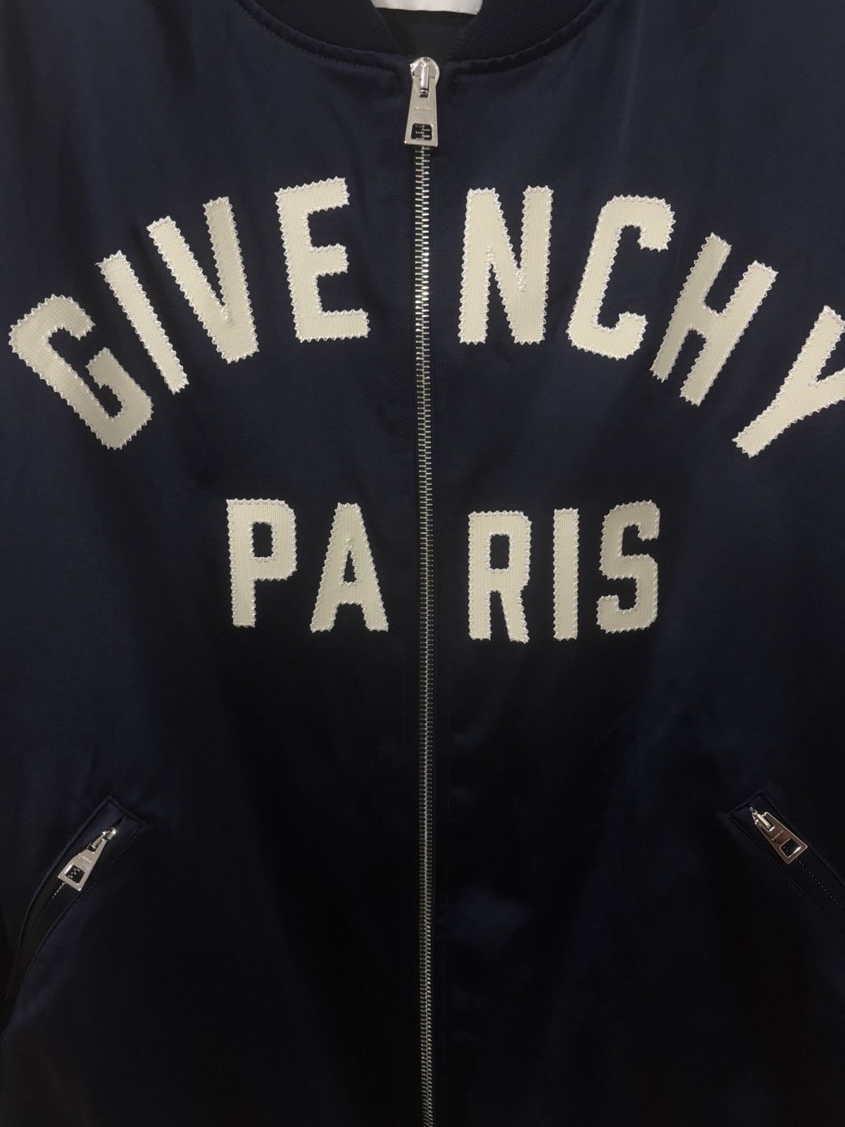 Givenchy Givenchy Men's Satin Logo Bomber Jacket Size US L / EU 52-54 / 3 - 3 Thumbnail