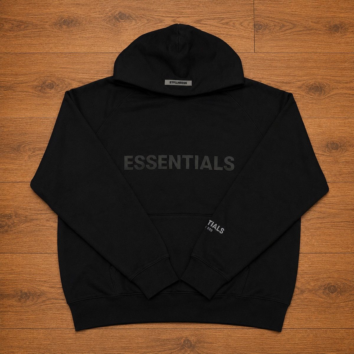 FEAR OF GOD ESSENTIALS BLACK HOODIE