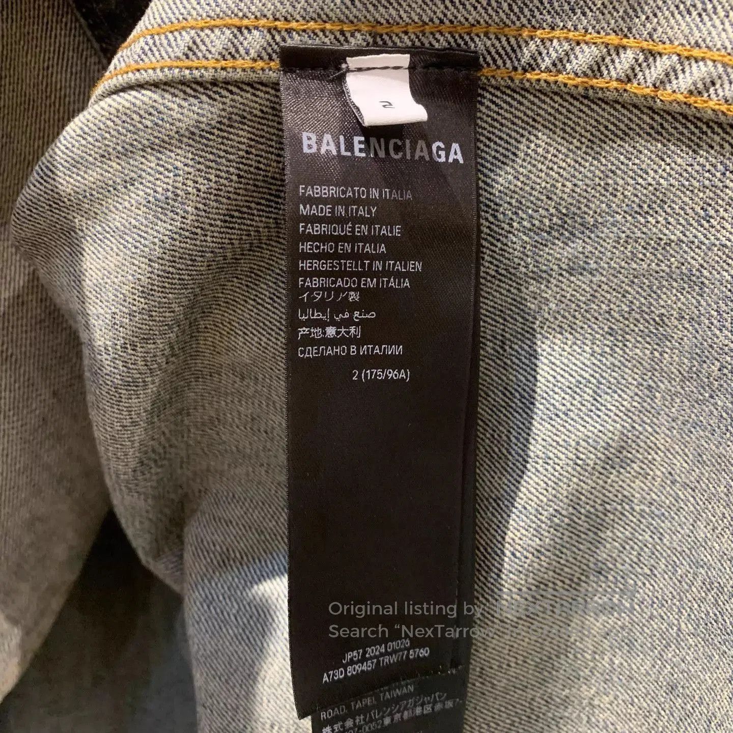 Balenciaga Blue Denim Jacket - Size M. Size US M / EU 48-50 / 2 - 8 Thumbnail
