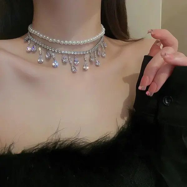 VIBE Luxury Rhinestone Crystal Chokers Necklaces For Women Size ONE SIZE - 2 Thumbnail