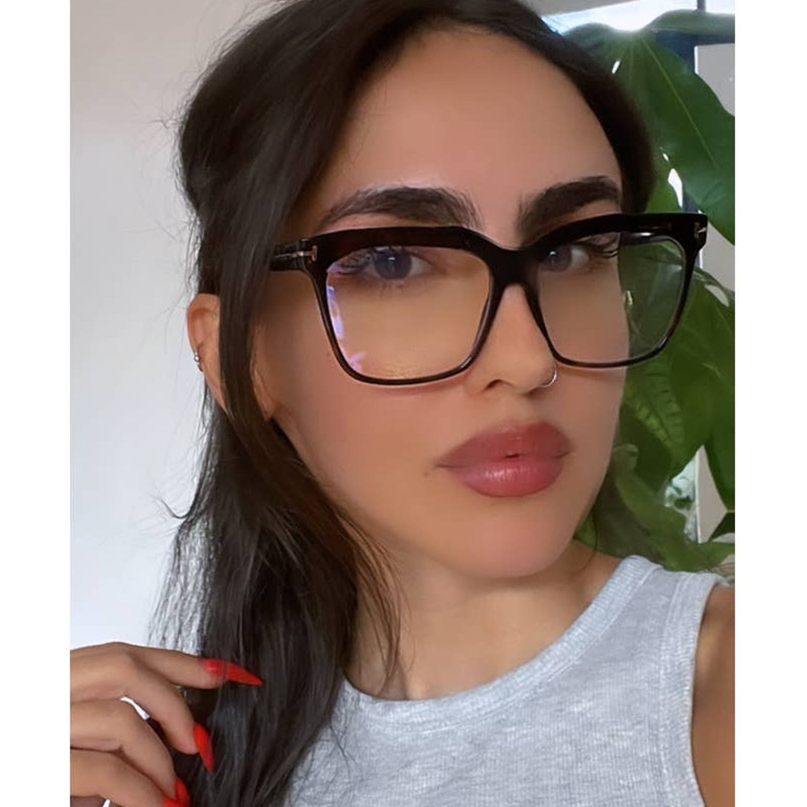 Tom Ford NEW Tom Ford FT5768-B Bluelight Frames in Brown Havana Size ONE SIZE - 1 Thumbnail