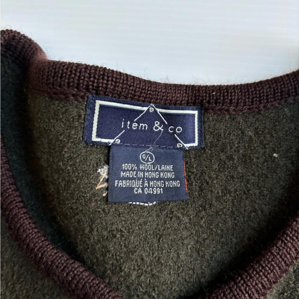 Designer Vintage 100% Wool Embroidered Sweater Size L / US 10 / IT 46 - 3 Thumbnail