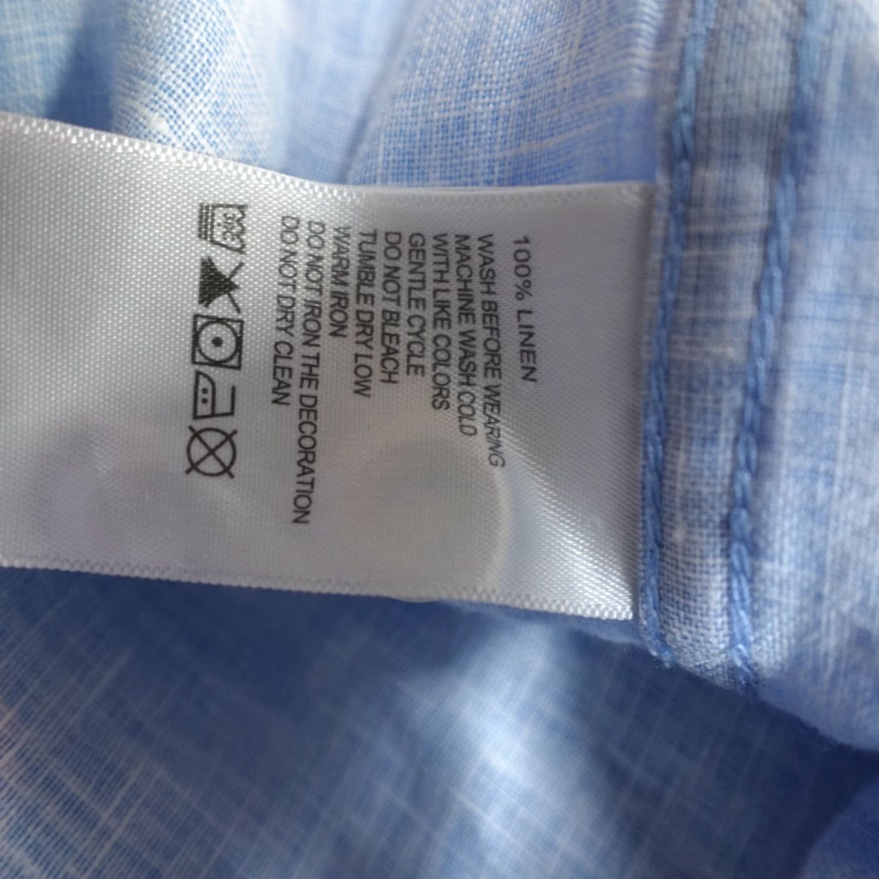 Tommy Bahama Tommy Bahama Shirt Blue Solid 2XL Linen Short Sleeve Button-Up Collared Men Size US XXL / EU 58 / 5 - 5 Thumbnail