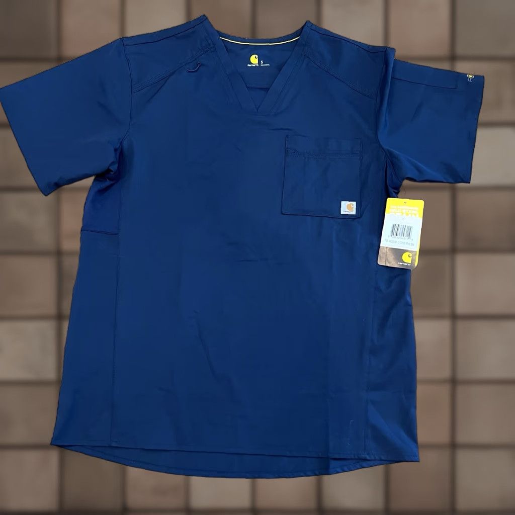 Carhartt VINTAGE Carhartt Men's Scrub Top V-Neck Blue Small Medical Nurse Doctor Size US S / EU 44-46 / 1 - 1 Thumbnail