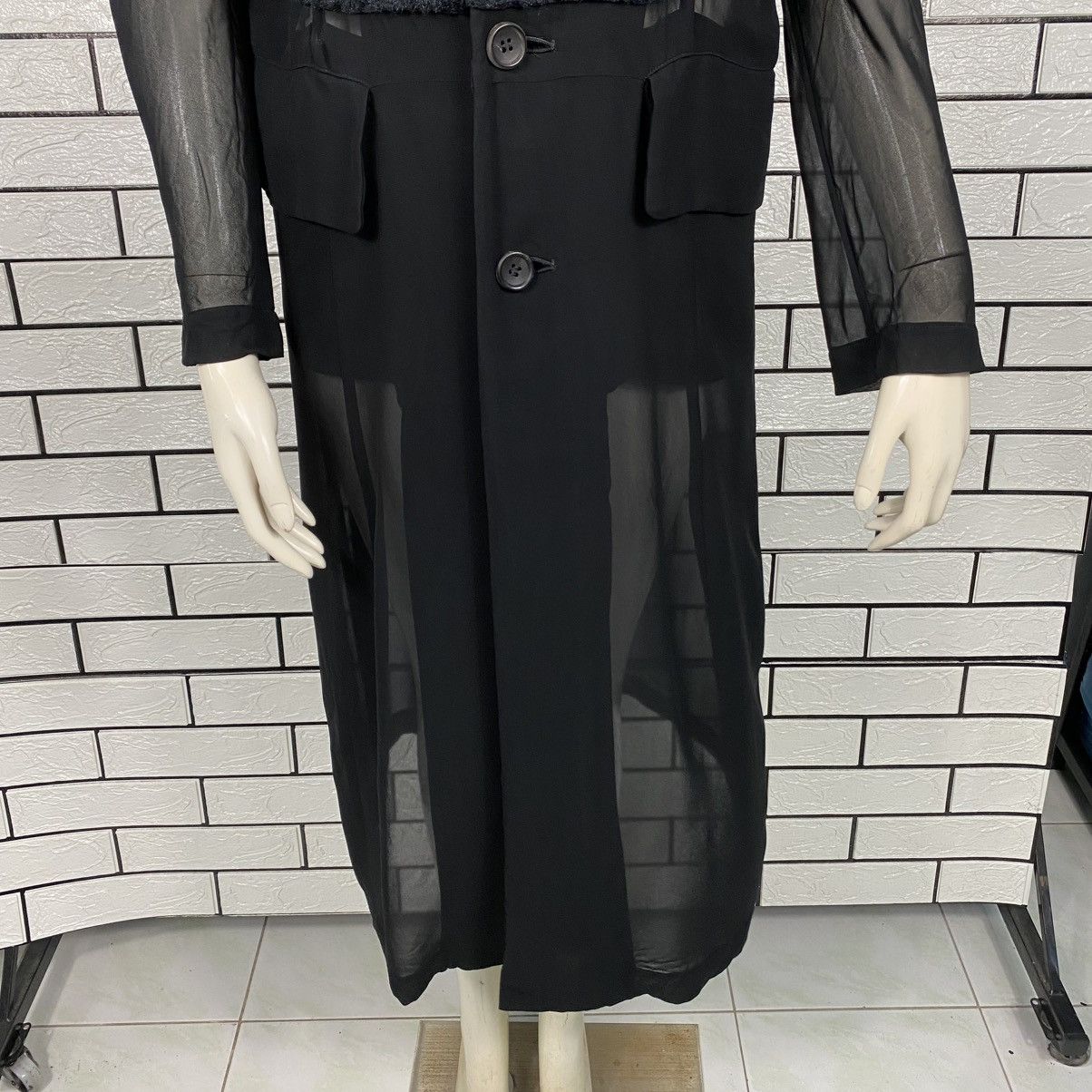 Comme des Garcons 🔥AD2015 COMME DES GARCONS SHEER DRAPED DUSTER DRESS RUNWAY Size XS / US 0-2 / IT 36-38 - 17 Thumbnail