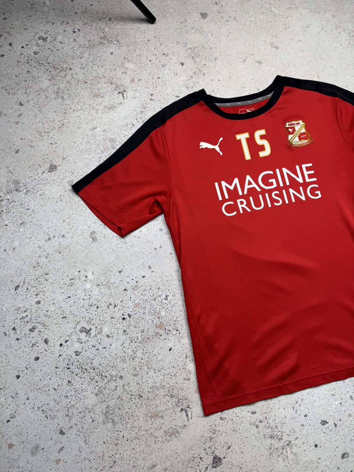 Puma #15 Swindon Town FC Jersey Football Soccer Shirt Red Puma Size US M / EU 48-50 / 2 - 2 Thumbnail