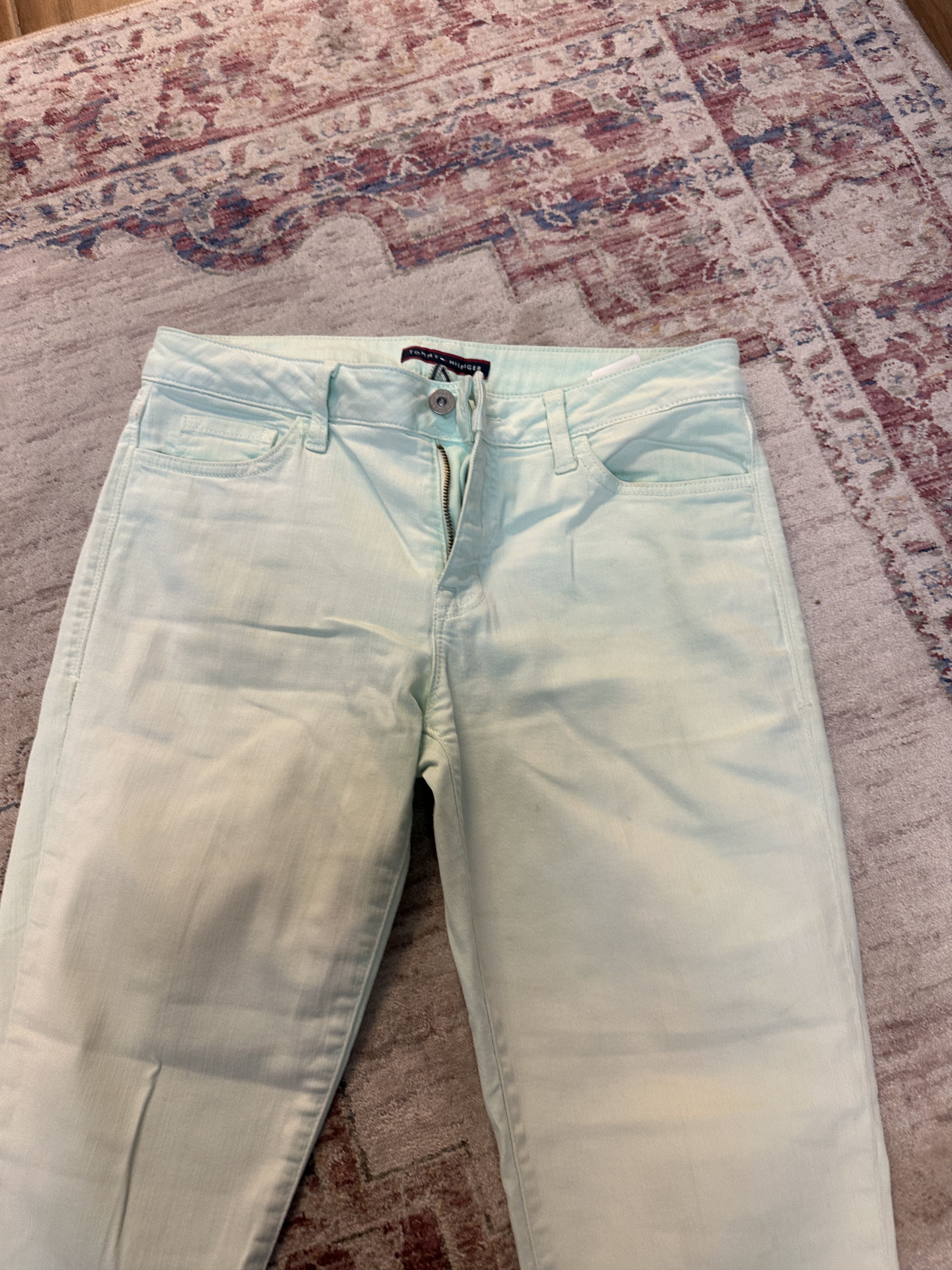 Tommy Hilfiger Tommy Hilfiger Women's Crop Fit Light Green Jeans Size 6 Size 26" / US 2 / IT 38 - 1 Thumbnail