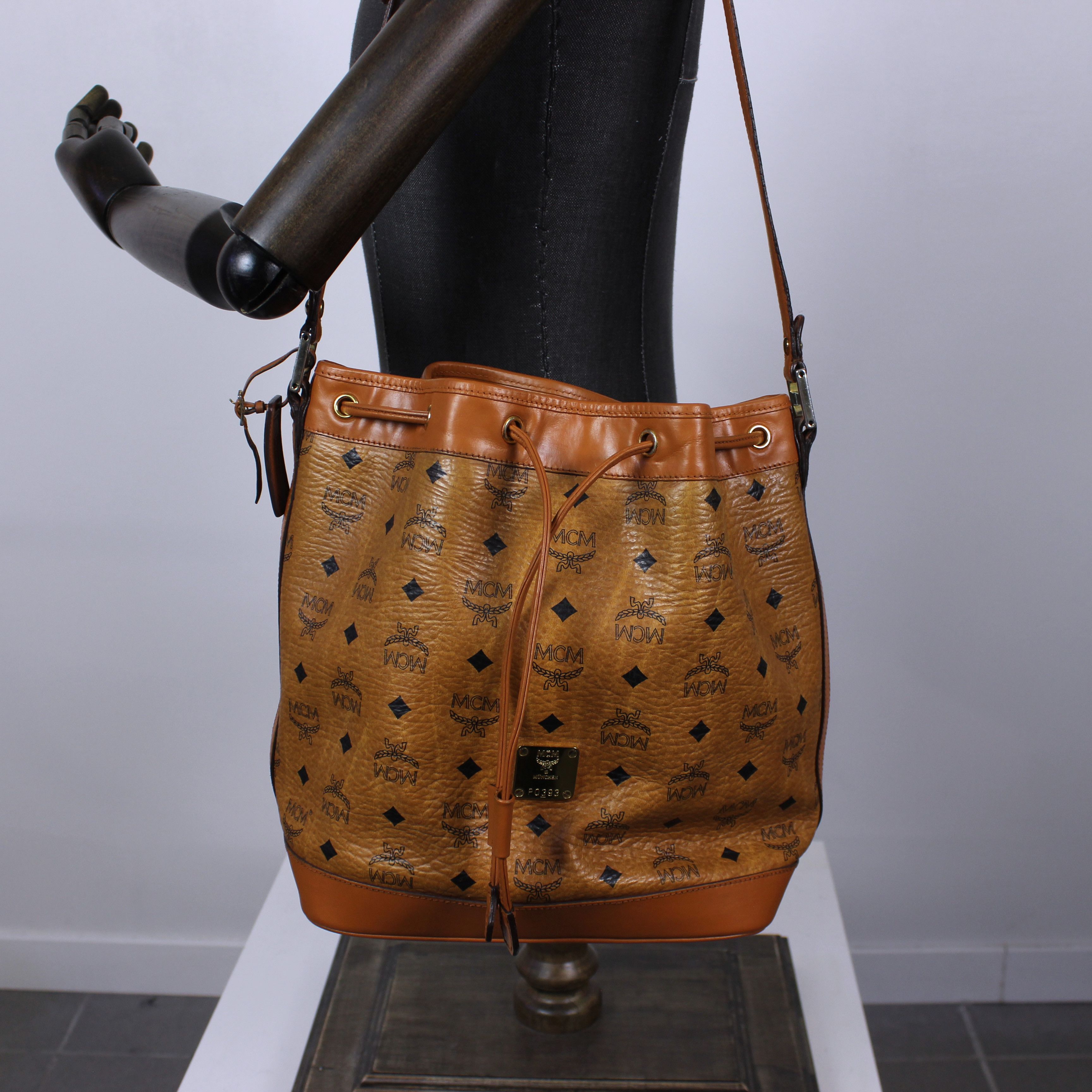 MCM MCM hobo bag multi logo monogram beige one size Size ONE SIZE - 15 Thumbnail