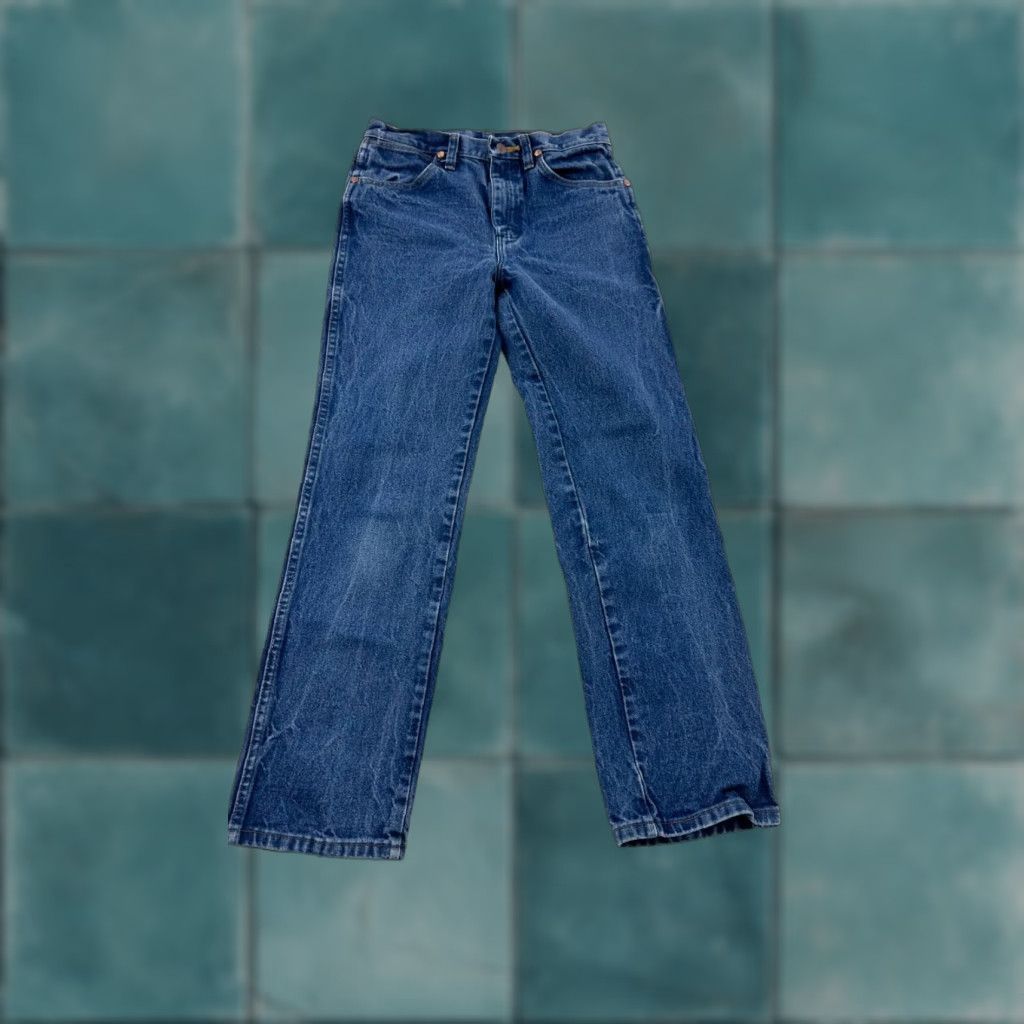 Wrangler Wrangler Jeans Mens 29x30 Blue Denim Regular Fit Stretch Acid Wash 936DEN Size US 29 - 1 Thumbnail