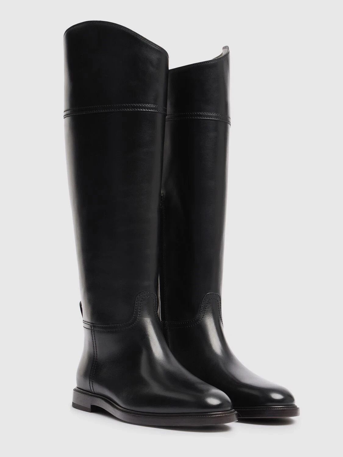 Brunello Cucinelli BRUNELLO CUCINELLI New Authentic Black Leather Tall Boots Size US 9 / IT 39 - 2 Thumbnail