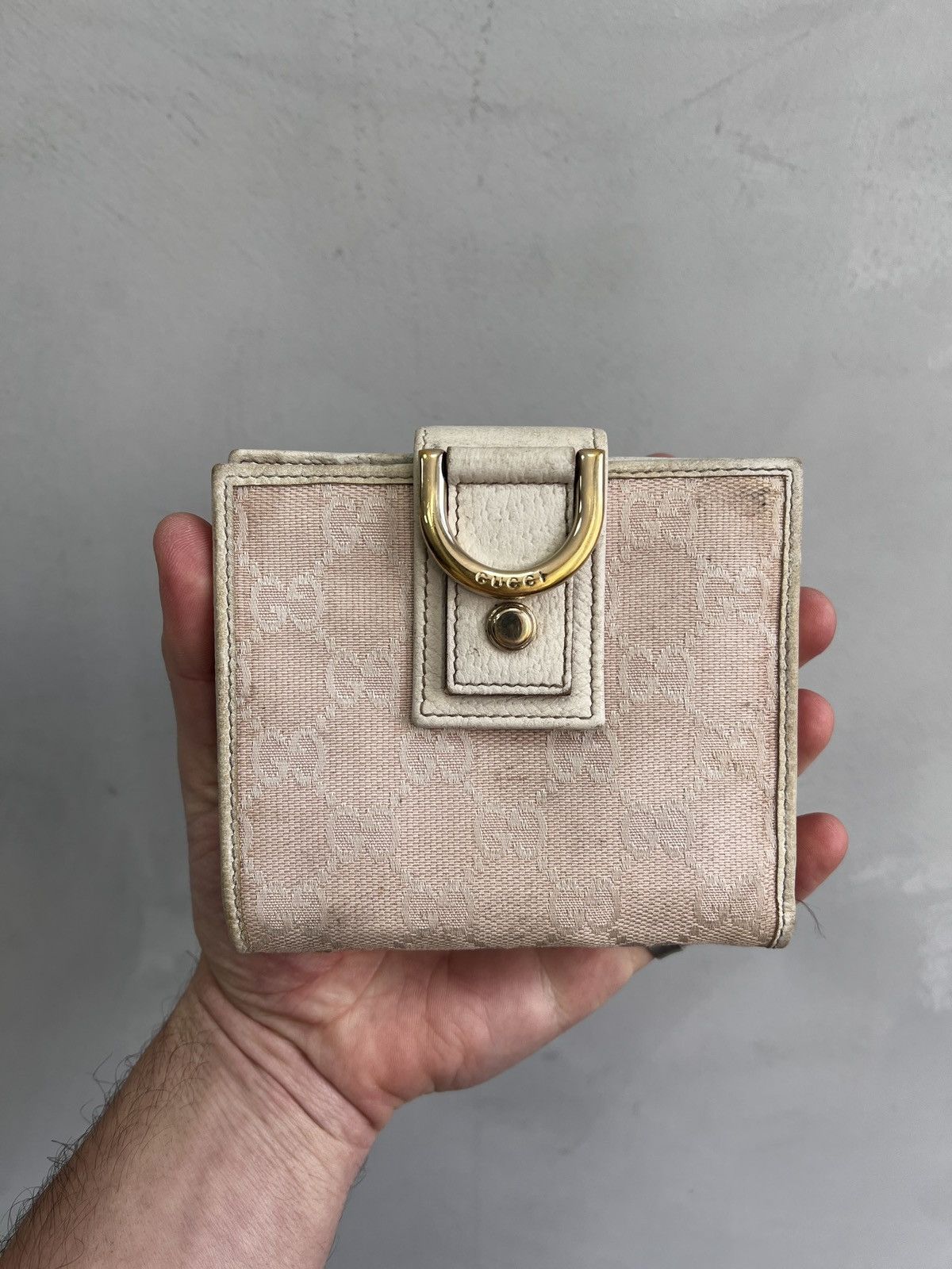 Gucci VINTAGE PINK MINI MONOGRAM WALLET GUGGI 2000s Size ONE SIZE - 1 Thumbnail