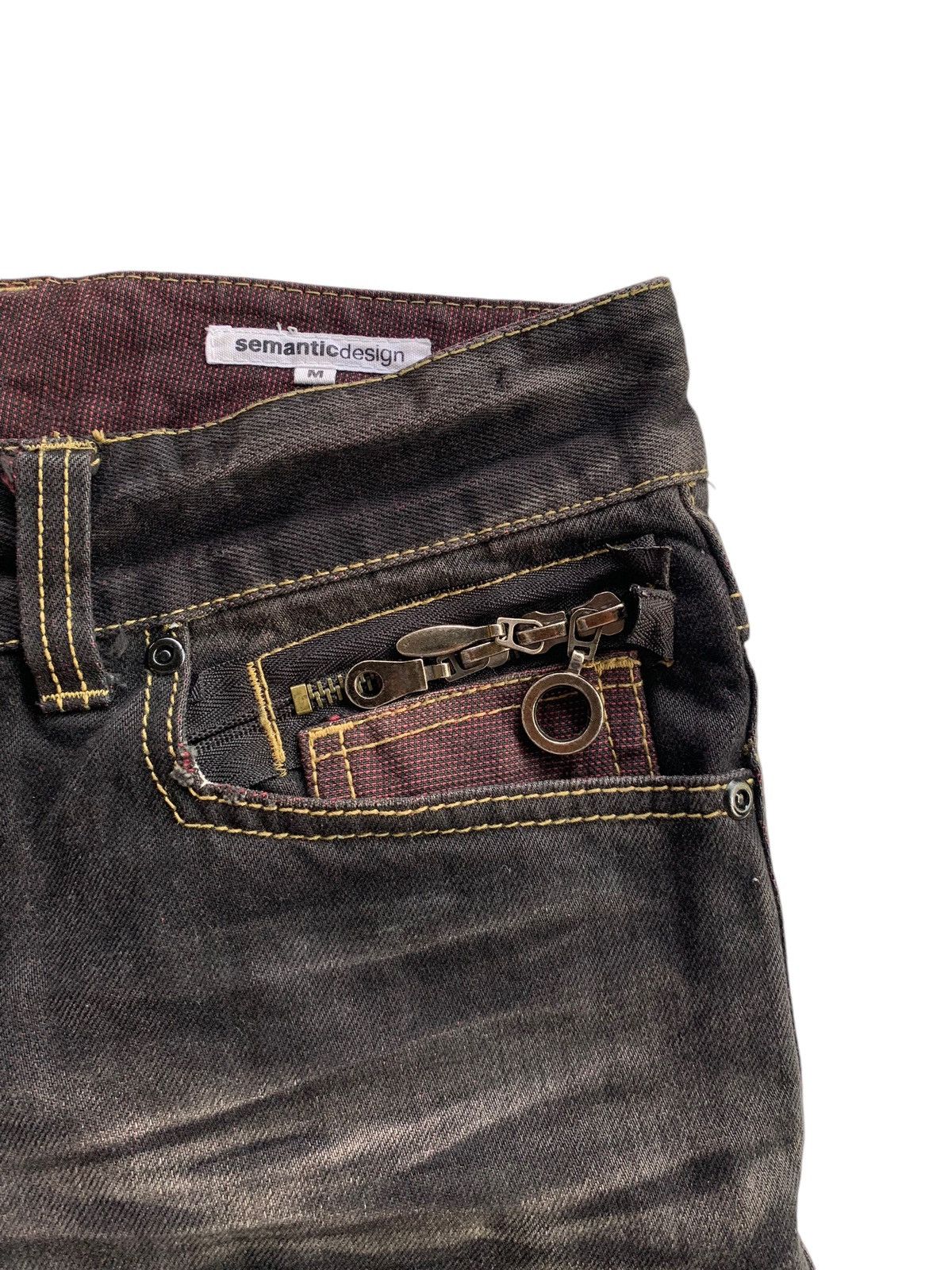 semanticdesign FLARE💥 SEMANTIC DESIGN PUNK STYLE MUDMAX DISTRESSED DENIM🎌☠️ Size US 31 - 12 Thumbnail