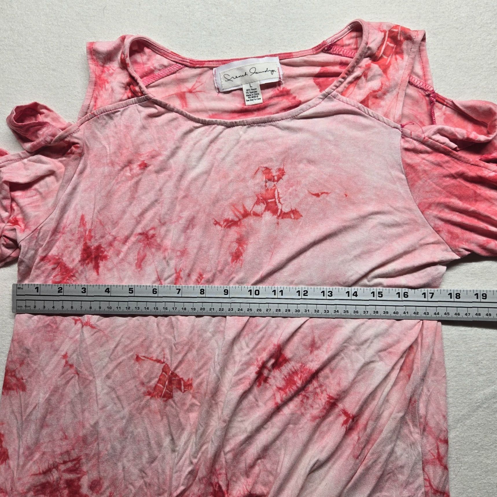 Vintage VINTAGE French Foundry Shirt Adult Women L Red Tie Dye Half Blouse Open Shoulder Womens Large Size L / US 10 / IT 46 - 4 Thumbnail