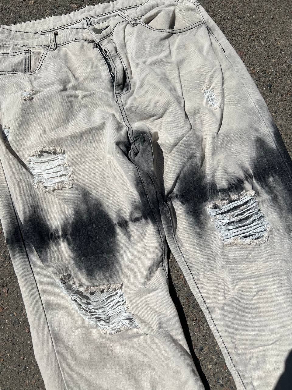 Vintage Vintage tie dye avant garde baggy jeans Size 28" / US 6 / IT 42 - 2 Thumbnail