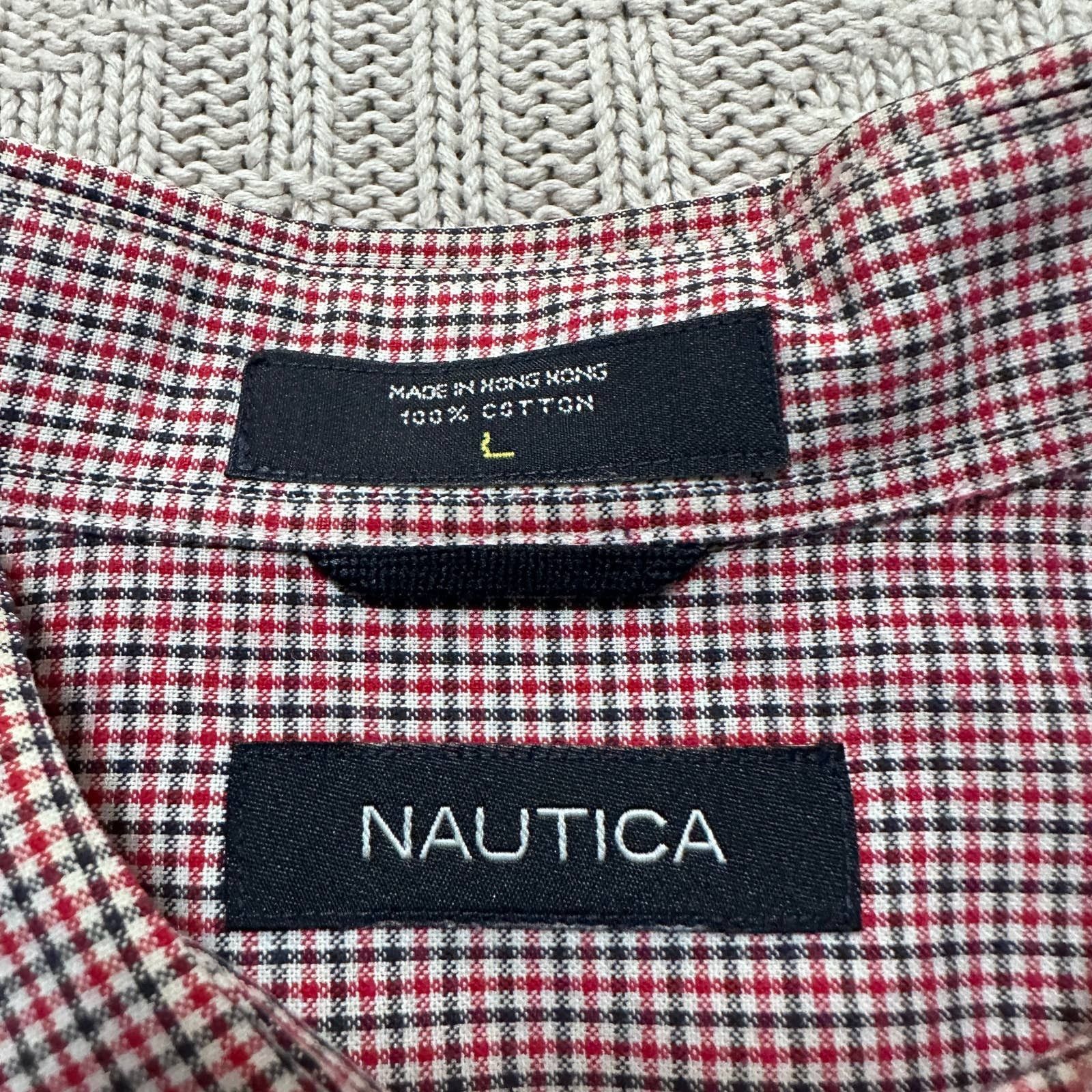 Nautica Nautica red plaid button plaid button down Size US L / EU 52-54 / 3 - 5 Thumbnail