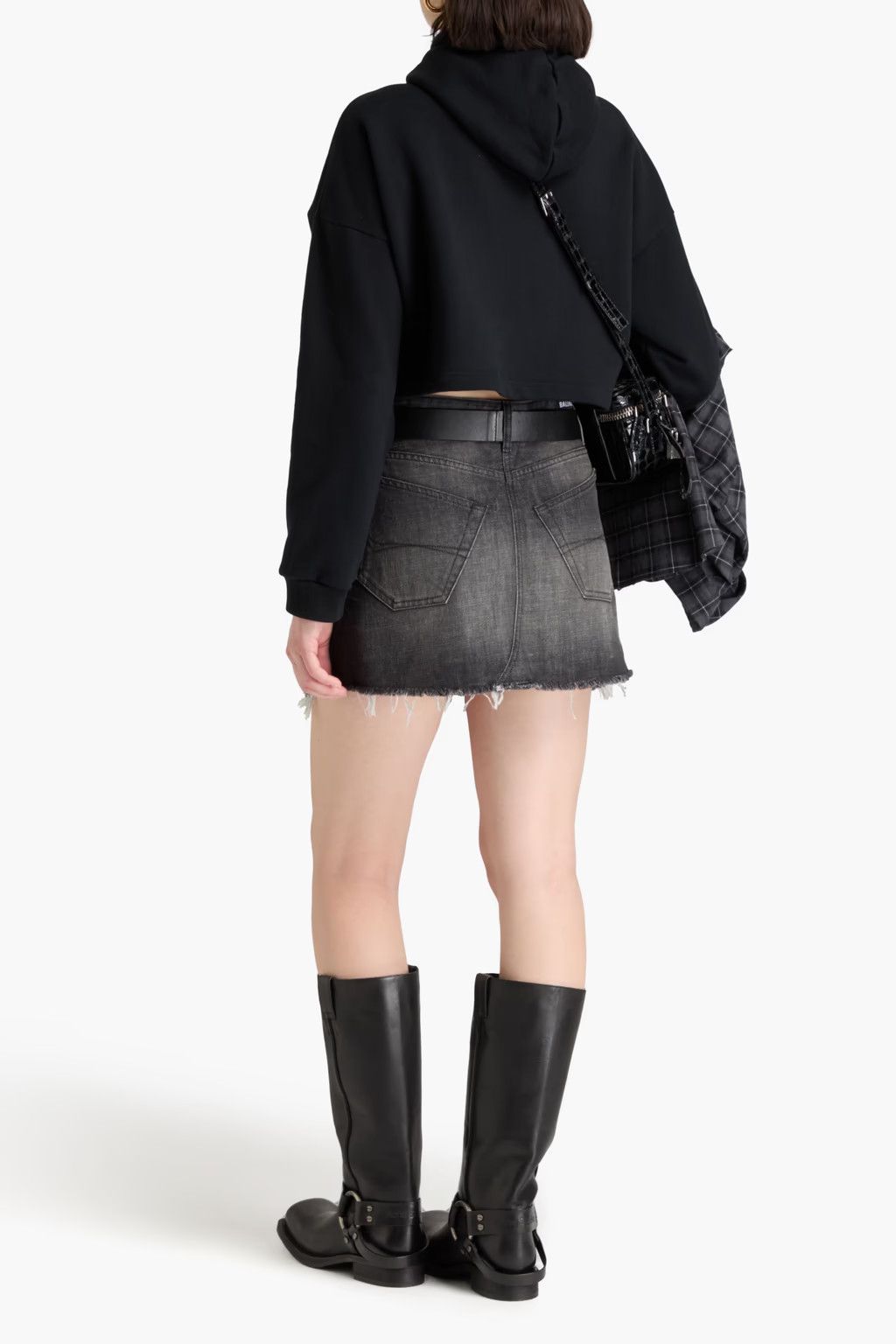Balenciaga o1y0625 Denim Mini Skirt in Black Size 28" / US 6 / IT 42 - 3 Thumbnail