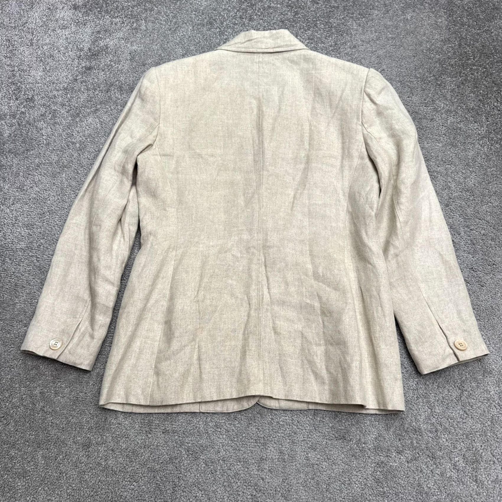 Talbots Vintage Talbots Blazer Jacket Womens 6 Beige Irish Linen Single Breasted 90s Y2K Size M / US 6-8 / IT 42-44 - 2 Thumbnail