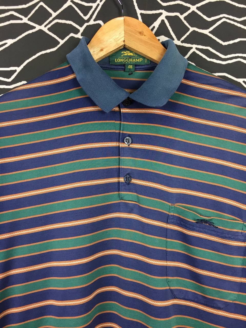 Longchamp × Vintage Vtg Longchamp Paris Made In Italy Longsleeve Polo Tee Size US M / EU 48-50 / 2 - 3 Thumbnail