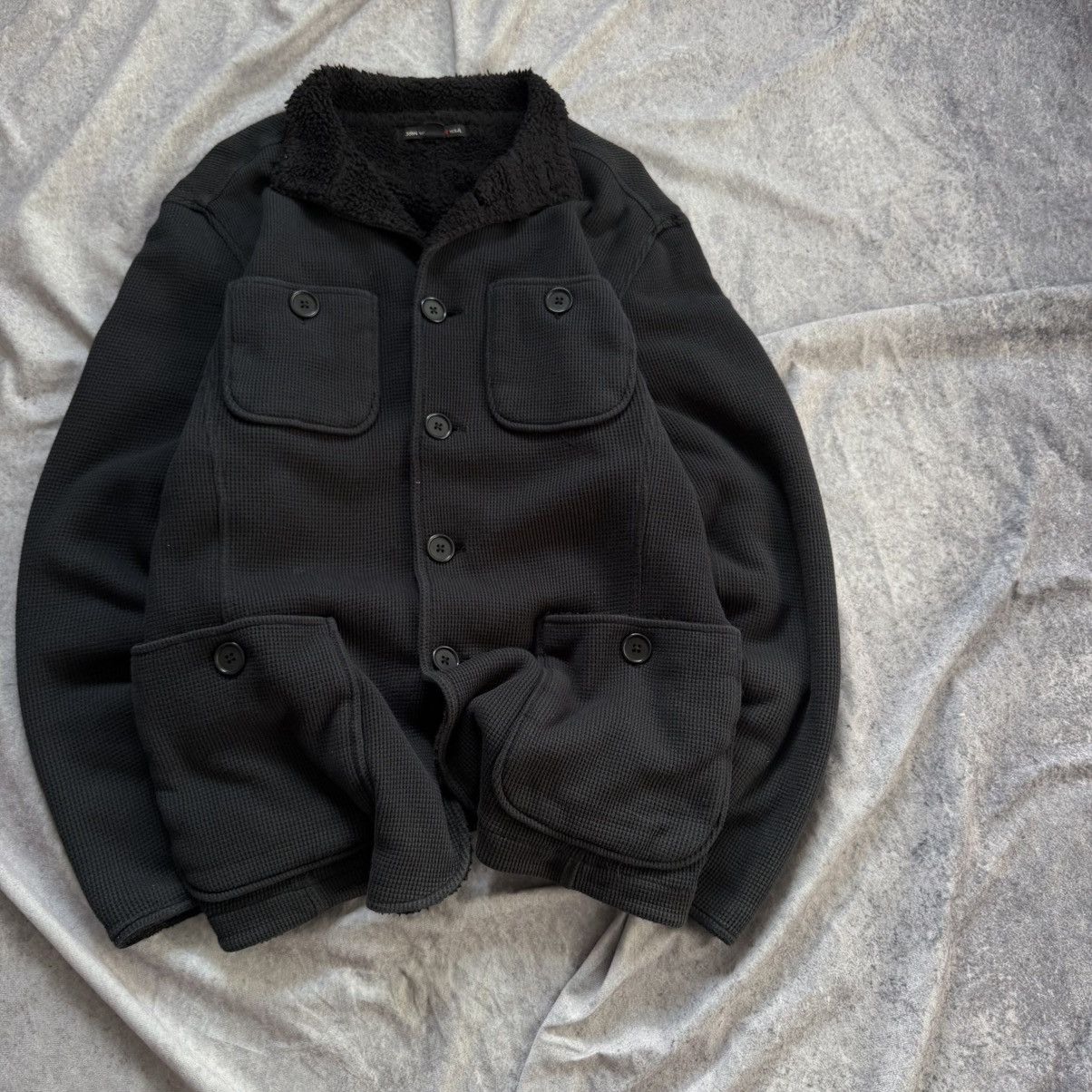John Varvatos John Varvatos USA Black Waffle Knit Utility Sherpa Jacket Size US S / EU 44-46 / 1 - 2 Thumbnail