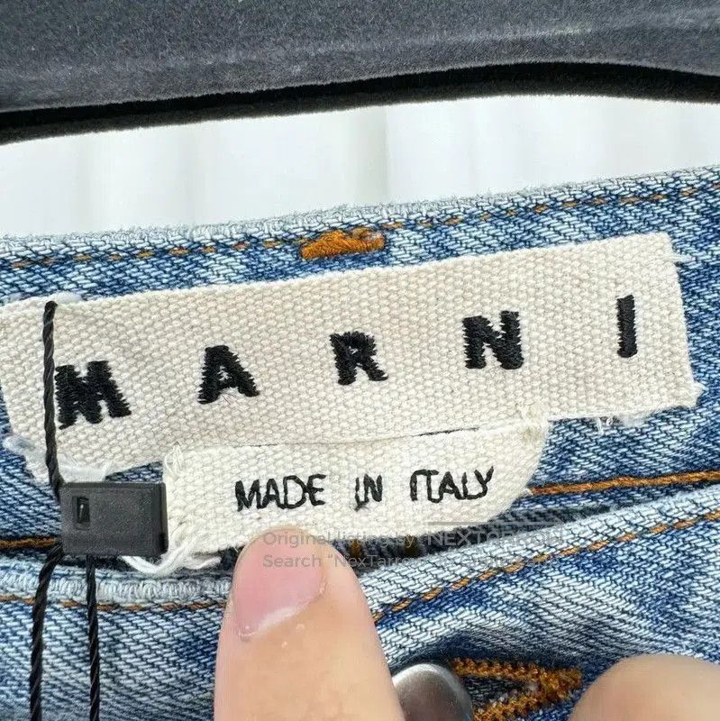 Marni Marni Casual Blue Cotton Logo Pants for Men . Size US 44 / EU 60 - 7 Thumbnail
