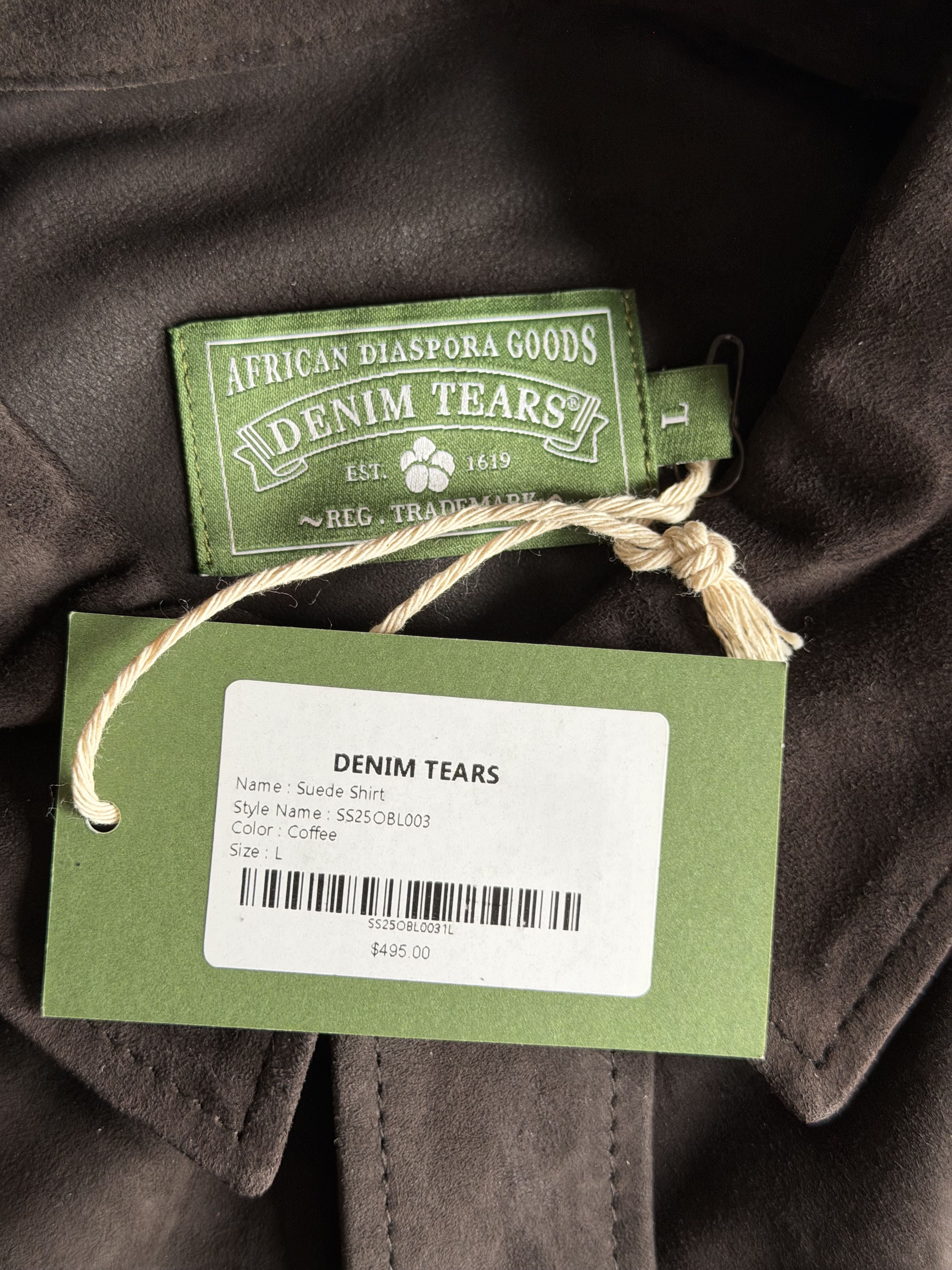 DENIM TEARS Denim Tears Suede Shirt in Coffee Brown Size US L / EU 52-54 / 3 - 9 Thumbnail