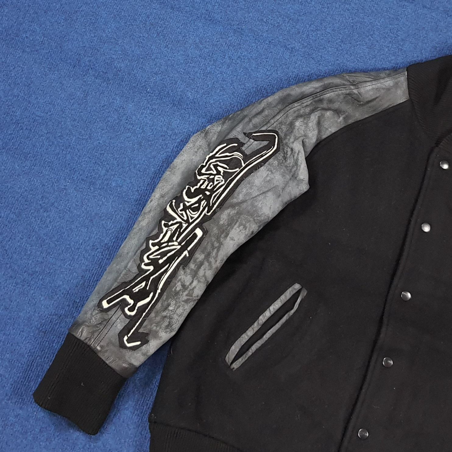 Japanese Brand Vintage Ambivalent Japan Varsity Leather Wool Jacket C278N12 Size US L / EU 52-54 / 3 - 3 Thumbnail