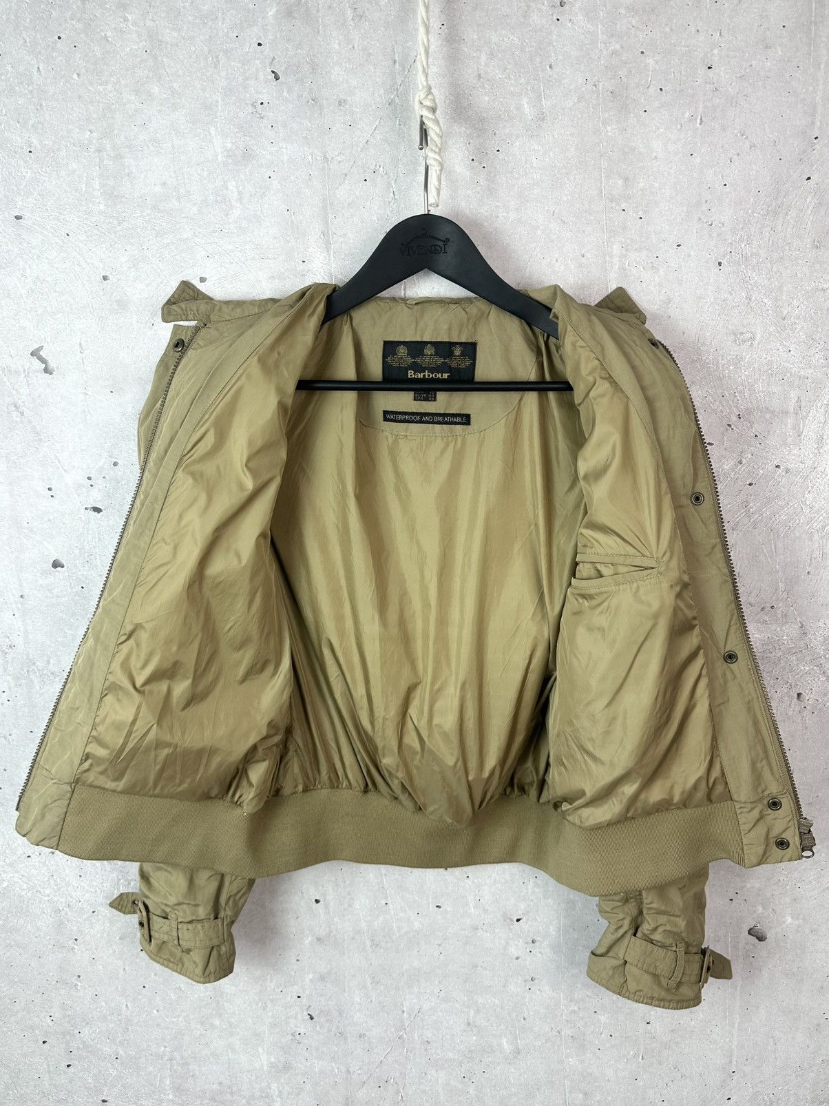 Barbour Barbour 1939 Steel Flyer Beige Women’s Bomber Zip Jacket Size XL / US 12-14 / IT 48-50 - 14 Thumbnail