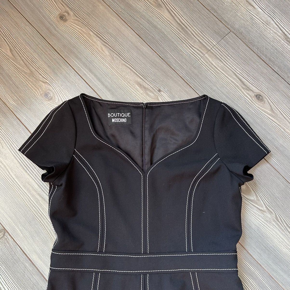Boutique Moschino Moschino Boutique Contrast Stitch Tailored Dress Size XL / US 12-14 / IT 48-50 - 10 Thumbnail