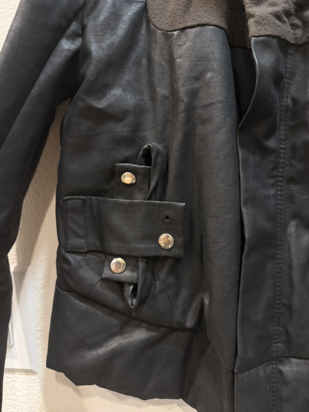 Rick Owens AW03 Pill Runway Waxed Funnel Neck Rider Jacket 46 Size US S / EU 44-46 / 1 - 3 Thumbnail