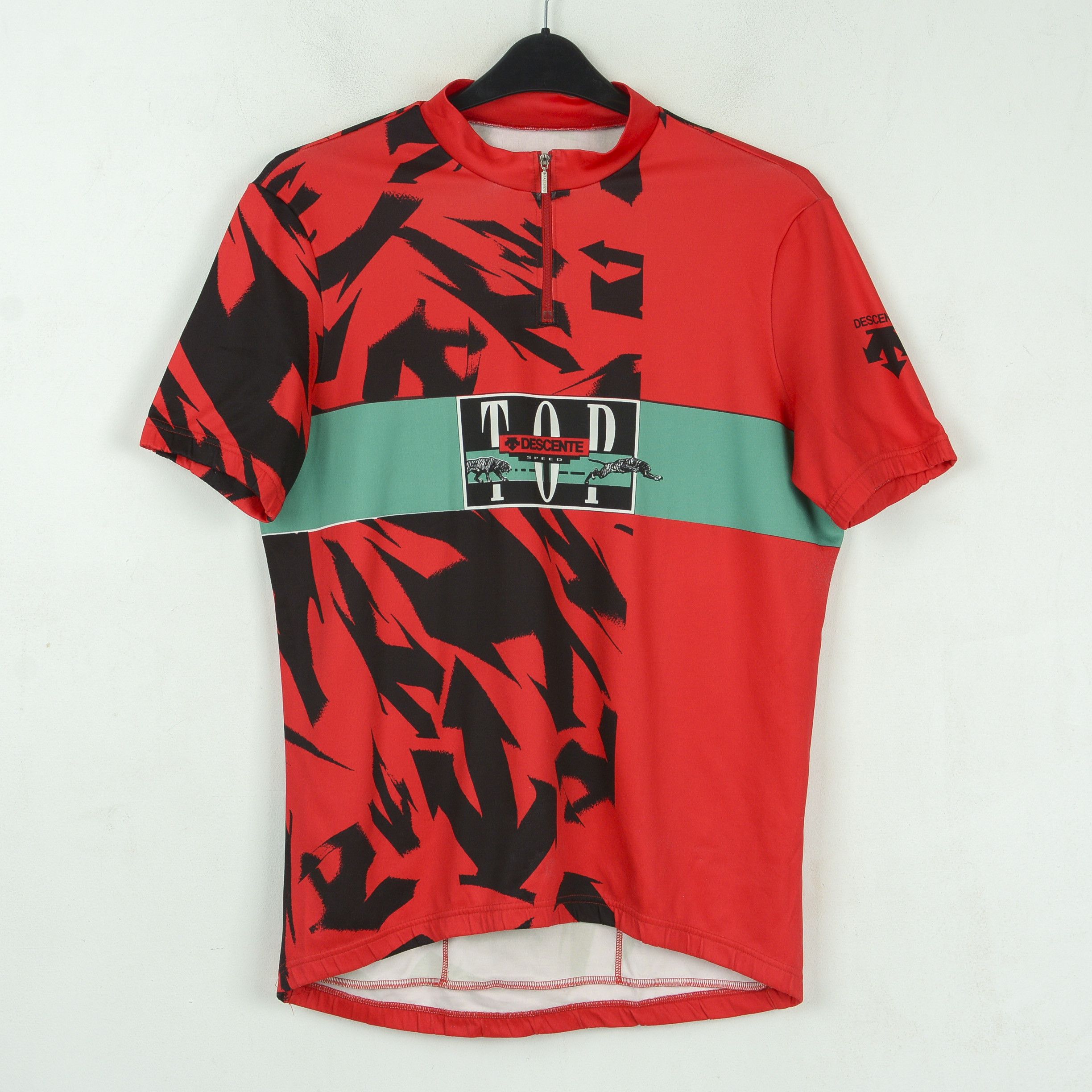 Descente × Vintage Top Speed Men XL Tiger Cycling Jersey Shirt Biking Kit Logo Size US XL / EU 56 / 4 - 1 Thumbnail