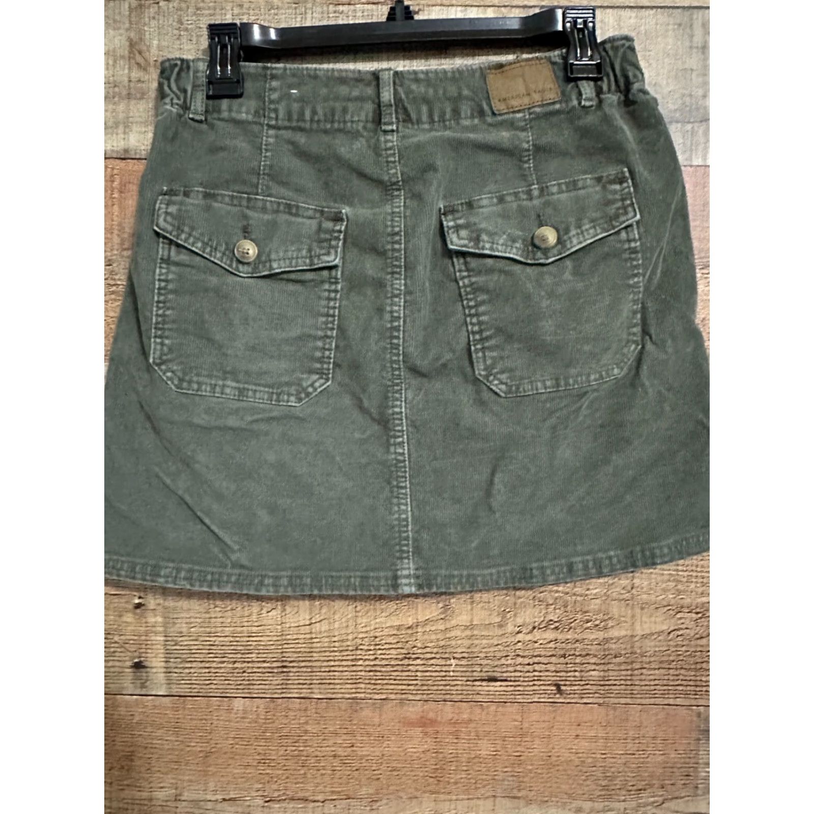 American Eagle Outfitters American Eagle Jean Mini Skirt Women Size 6 Green Size 28" / US 6 / IT 42 - 2 Thumbnail